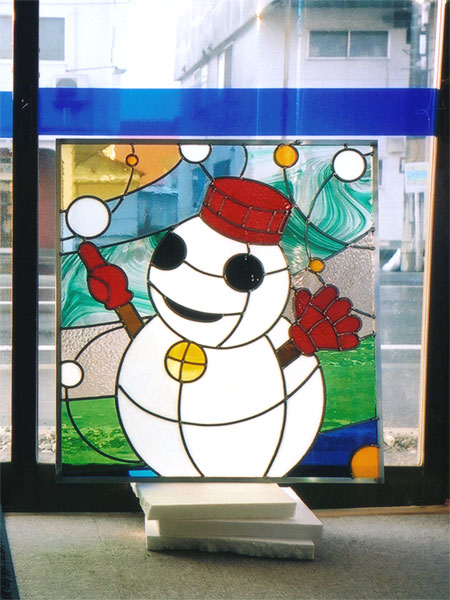 クレア・ゴールドリック ヴィンテージ ステンドグラス 草原の三匹の馬 風景 季節 ステンドグラス・ビトロ Stained Glass Vitrail / 13区季節保育園 2001'
